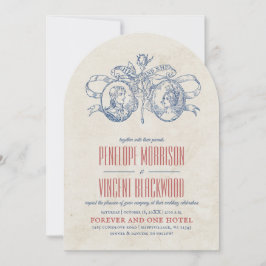 Convite Vintage Cameo Love Wedding Invitation