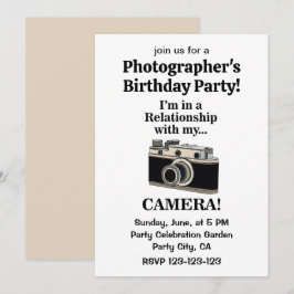 Convite Vintage Camera Funny Photographer Birthday Party