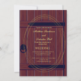 Convite Vintage - Casamento Rustic Dark Barn Door