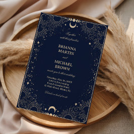 Convite Vintage Celestial Meia-Noite
