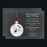 Convite Vintage Chalkboard Christmas Boliches Invations<br><div class="desc">Vintage Chalkboard Boliche de Natal Evento,  Convites para Boliches,  convite para festas de Natal de bola de boliche</div>