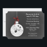 Convite Vintage Chalkboard Christmas Boliches Invations<br><div class="desc">Vintage Chalkboard Boliche de Natal Evento,  Convites para Boliches,  convite para festas de Natal de bola de boliche</div>