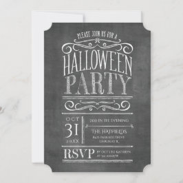 Convite Vintage Chalkboard Halloween Party