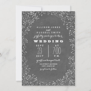 Convite Vintage Chalkboard inspirou o casamento do bebê