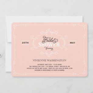 Convite Vintage Chic Flourish - Chá de panela Rosa Convit