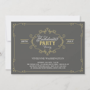Convite Vintage Chic Flourish Festa de solteira Convida