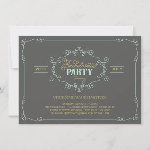 Convite Vintage Chic Flourish Festa de solteira Convida