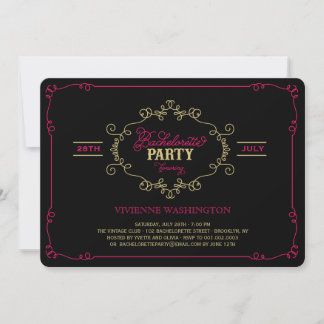 Convite Vintage Chic Flourish Festa de solteira Invite