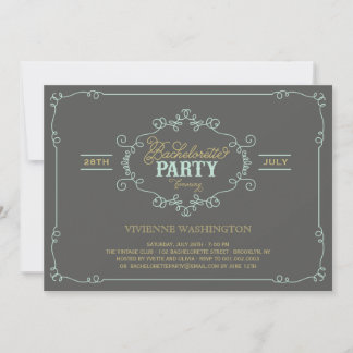 Convite Vintage Chic Flourish Festa de solteira Invite