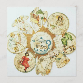 Convite Vintage Chikdren's Tea Party