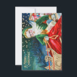 Convite Vintage Christmas Santa And Sleigh<br><div class="desc">Vintage Christmas Santa And Sleigh</div>