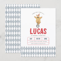 Vintage Circus Bear Boy Birthday Party