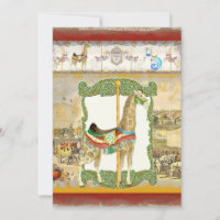 Vintage Circus Poster, Chá de fraldas Giraffe