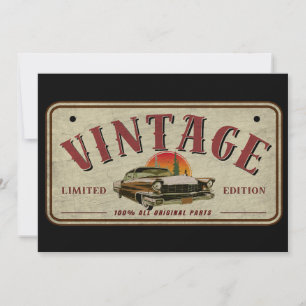 Convite Vintage Classic Car Limited Edition Partes origina