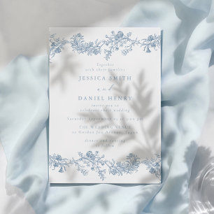 Convite Vintage Classic Chinoiserie Floral Weding