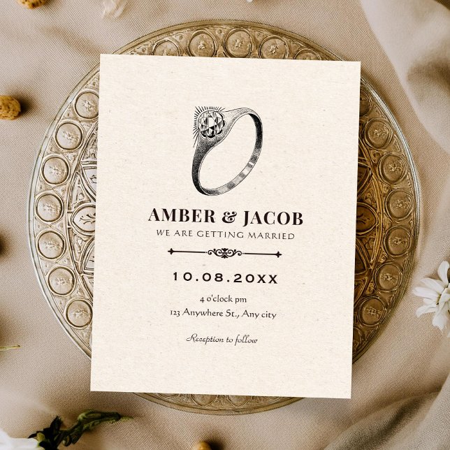 Convite Vintage classic wedding elegant invitation (Criador carregado)