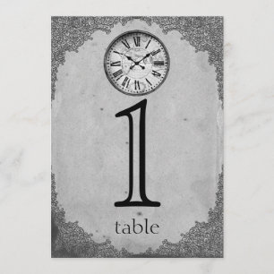 Convite Vintage Clock Paper 1 rua Anniversário Número da T