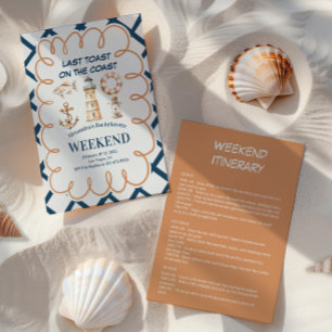 Convite Vintage Coastal Charm Bachelorette