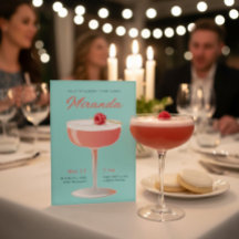 Vintage Cocktail Bachelorette Party Invitation