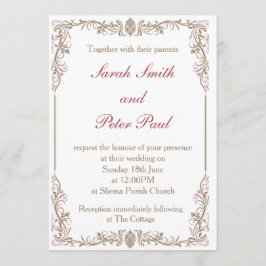 Convite Vintage/convite clássico do casamento