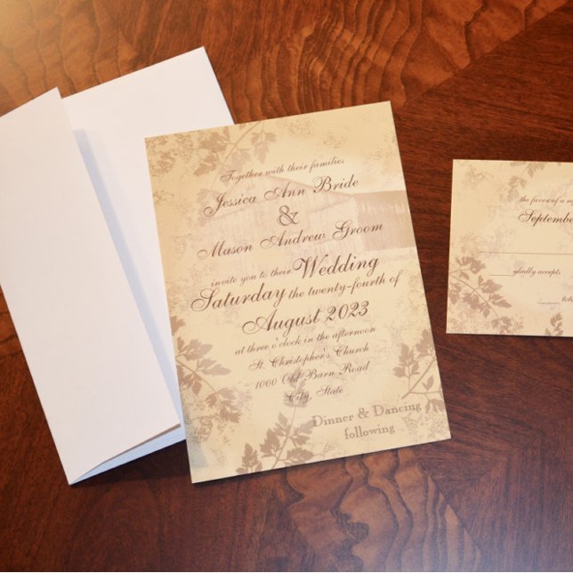 Convite Vintage Country Barn Wedding (Criador carregado)