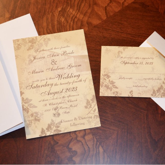 Convite Vintage Country Barn Wedding (Criador carregado)