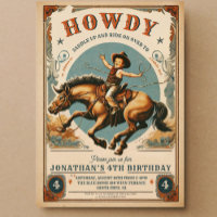 Vintage Cowboy Country Western Birday
