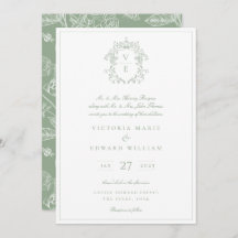 Vintage Crest Monogramas Casamento