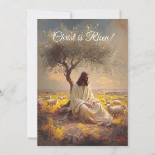 Convite Vintage Cristo é Religião Cristã Risen Páscoa