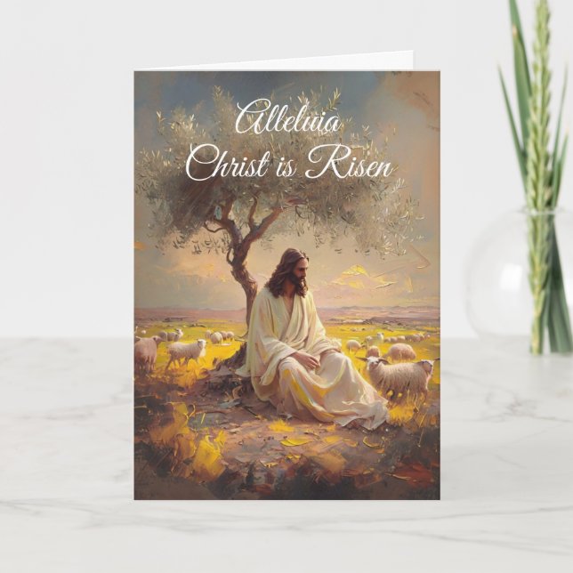 Convite Vintage Cristo é Religião Cristã Risen Páscoa (Frente)