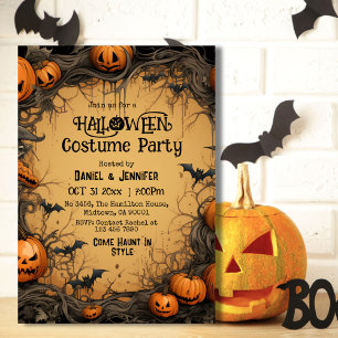 Convite Vintage da Eerie Jack-O-Lantern, fantasia de Hallo