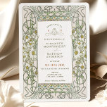 Convite Vintage Daisies Wedding Art Nouveau por Mucha Invi<br><div class="desc">Art Nouveau Vintage Daisy convites de Alphonse Mucha num design floral, romântico e caprichoso. Os florescimentos vitorianos complementam os tipos clássicos de arte deco fonts. Introduza as suas informações personalizadas e está concluído. Se você quiser mudar o design, simplesmente clique no botão azul "Personalizar". Muito obrigado por considerar a minha...</div>