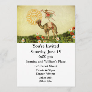 Convite Vintage Dancer em um Camelo