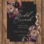 Convite Vintage Dark Burgundy e Dourada Bridal Brunch<br><div class="desc">Elegante e subestimado,  esse convite é moderno e simples,  mas sofisticado,  com fundo preto e texto branco cremoso. Um buquê floral escuro e vintage de flores de burgundy,  ouro e creme destaca dois dos cantos superior e inferior. Criado pela imprensa simplesmente de farmácia.</div>