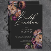 Vintage Dark Burgundy e Dourado Almoço Floral Brid