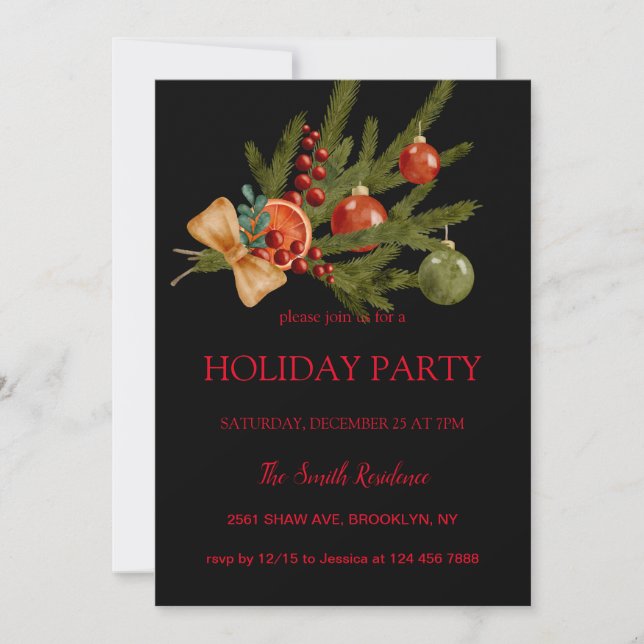 Convite Vintage de Ano Novo (Frente)