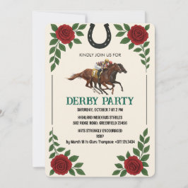 Convite Vintage Derby Horse Racing Party Invite