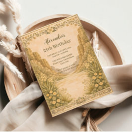 Convite Vintage Desert Florals Birthday