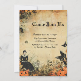 Convite Vintage Dols Autumn Halloween Personalizado