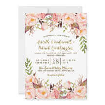 Vintage Dourada Blush Pink Peony Invtions Casation
