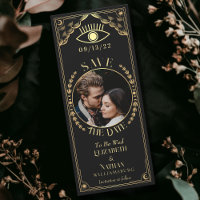 Vintage Dourada Tarot Card Foto para Salvar a Data