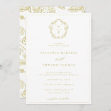 Vintage Dourado Crest Monogramas