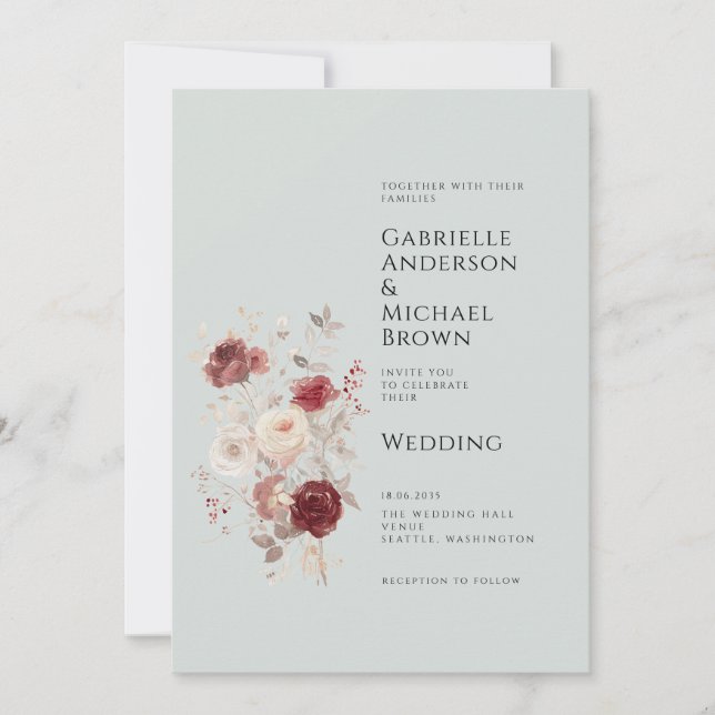 Convite Vintage Dove Gray Pale Ash Pastel Invitation (Frente)