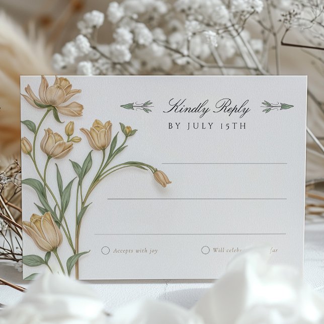Convite Vintage Dragonfly RSVP Card Wedding (Criador carregado)