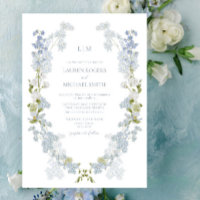 Vintage Dusty Blue Garden Casamento do Monograma