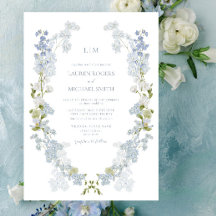Vintage Dusty Blue Garden Casamento do Monograma