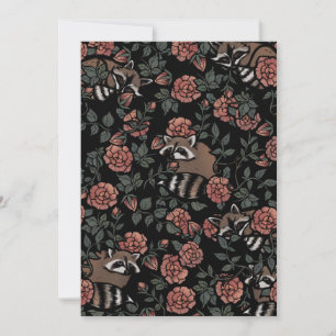 Convite Vintage Dusty Rosa Raccoons