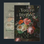 Convite Vintage Dutch Master Still Life Rachel Ruysch<br><div class="desc">Step into the Dutch Golden Age with this masterfully restored reproduction of "Still Life with Flowers on a Marble Tabletop" (1716) by Rachel Ruysch. As one of the most celebrated floral painters in history, Ruysch was famous for her meticulous detail and dramatic, "moody" lighting. This piece features a lush, asymmetrical...</div>