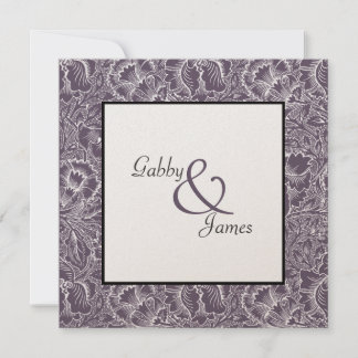 Convite Vintage EggPlant Plum Invitation