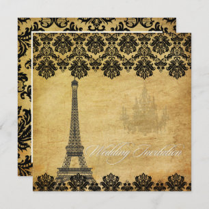 CONVITE VINTAGE EIFFEL TOWER/VANILLA SWIRLS